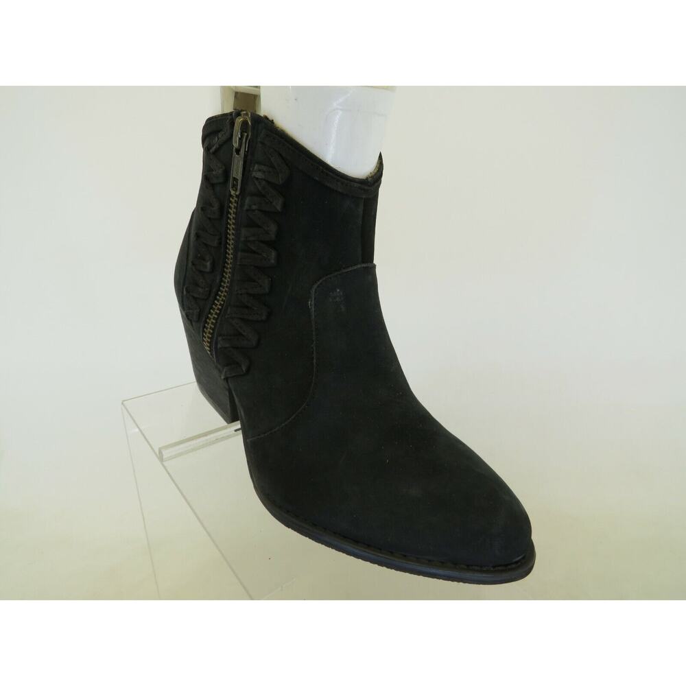 Musse & Cloud Womens Black Leather Ankle Boots Bootie Size 6 M